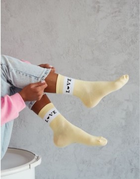 Moteriškos kojinės "Yellow Love"