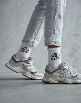 Moteriškos kojinės "No Drama Please White"