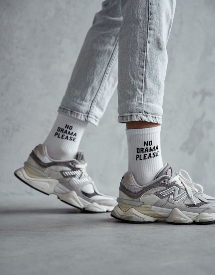 Moteriškos kojinės "No Drama Please White"