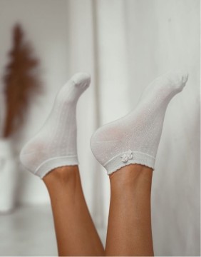 Women's socks "Light grey Bow"