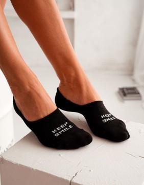 Women's socks "Keep Smile Black"