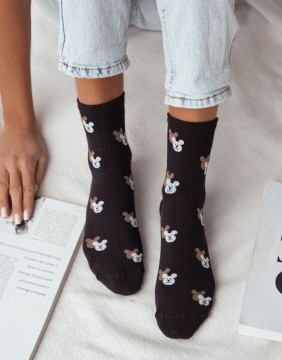 Women's socks "Bear's Head Black"