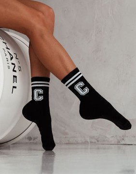 Women's socks "Letter C Black"