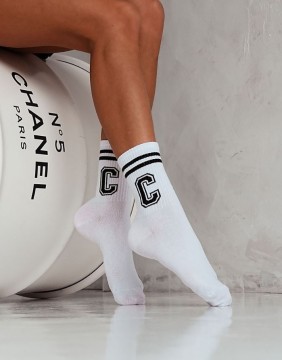 Women's socks "Letter C White"