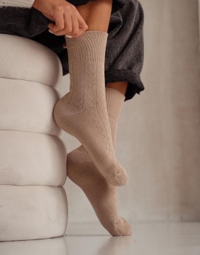 Sieviešu zeķes "Zigzag Beige"