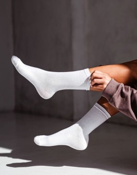 Women's socks "Ribbed White"