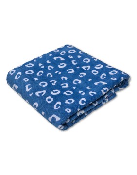 Pludmales dvielis "Blue Leopard" 135x65 cm