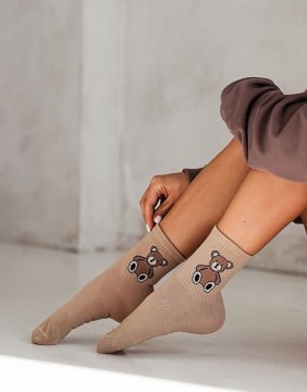 Women's socks "Teddy Bear Brown"