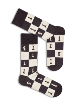 Men's socks "Chess Pattern Brown"