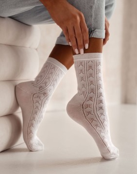 Women's socks "Bow White"