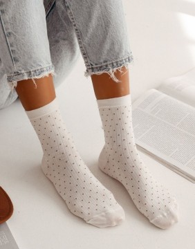 Women's socks "Little Dots Ecru"