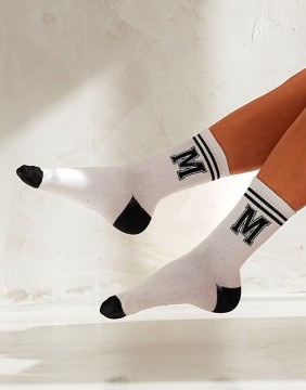 Women's socks "Letter M White"