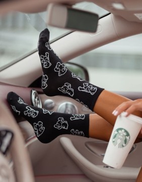 Women's socks "Bear Countors Black"