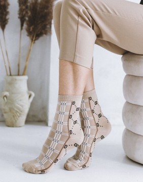 Women's socks "Fashion Plaid Beige"