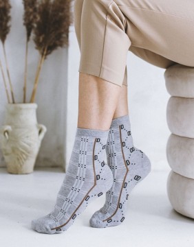Women's socks "Fashion Plaid Grey"