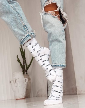 Women's socks "Smile White"