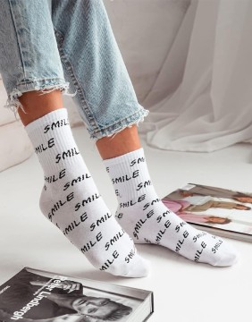 Women's socks "Smile White"