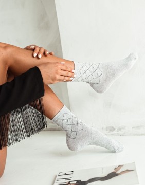 Women's socks "Delicate Plaid Grey"