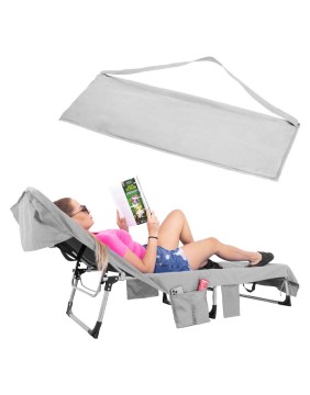 Beach Lounger Towel Grey 215x75 cm