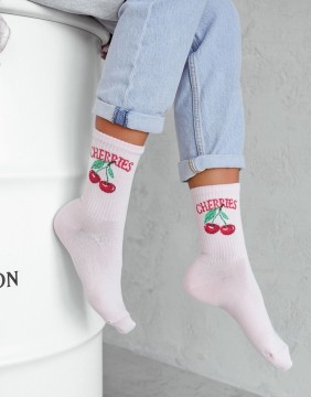 Женские носки "Cherries Powder Pink"