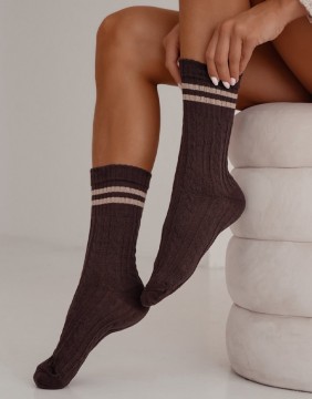 Женские носки "Braid With Stripes" Brown