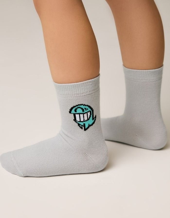 Vaikiškos Kojinės "Fish Smile Grey"