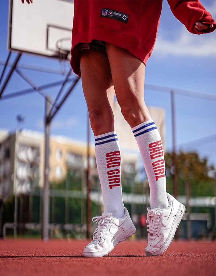 Sieviešu zeķes "Bad Girl" Blue Stripes