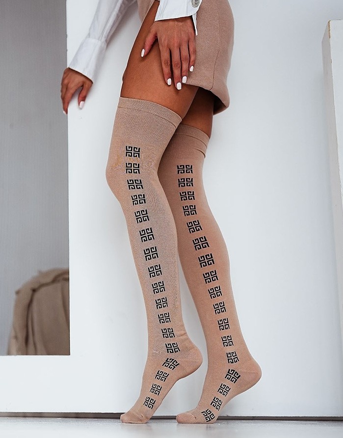 Sieviešu zeķes "GG Pattern Long" Beige