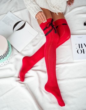 Женские носки "Openwork Ribbon Braid" Red