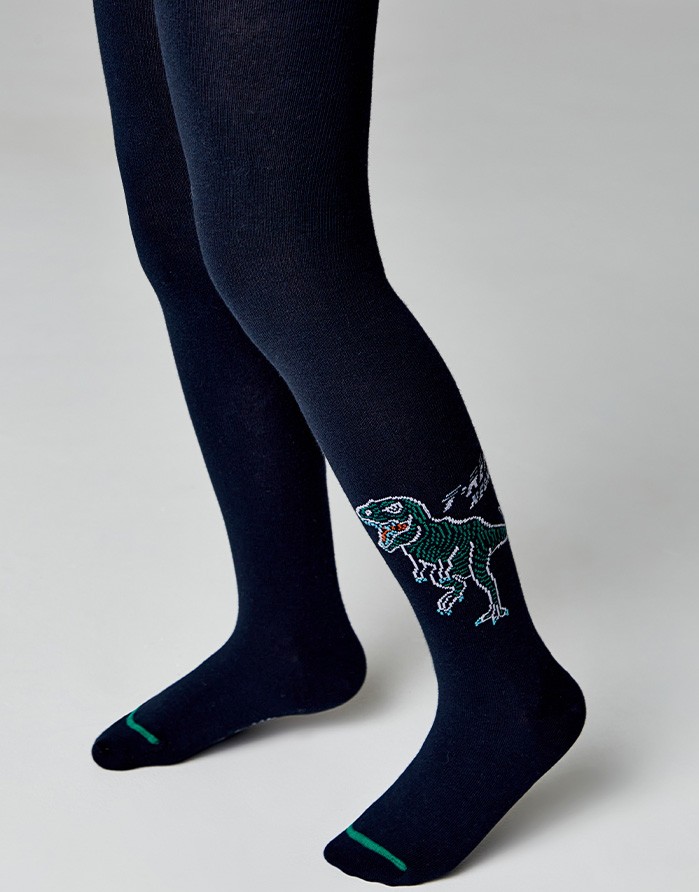 Tights for children ''T-Rex Dark Blue"