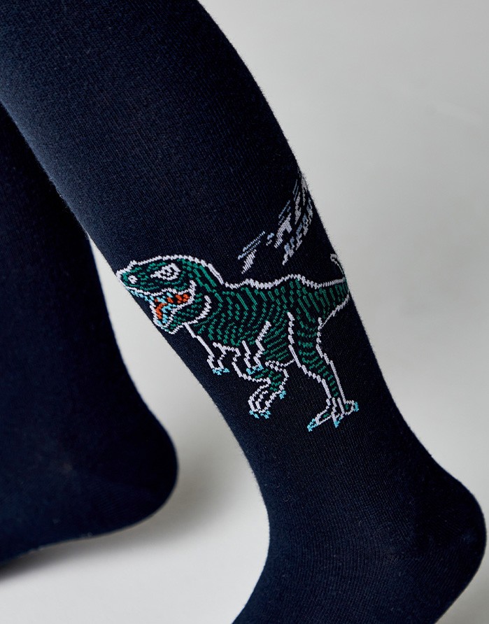 Tights for children ''T-Rex Dark Blue"