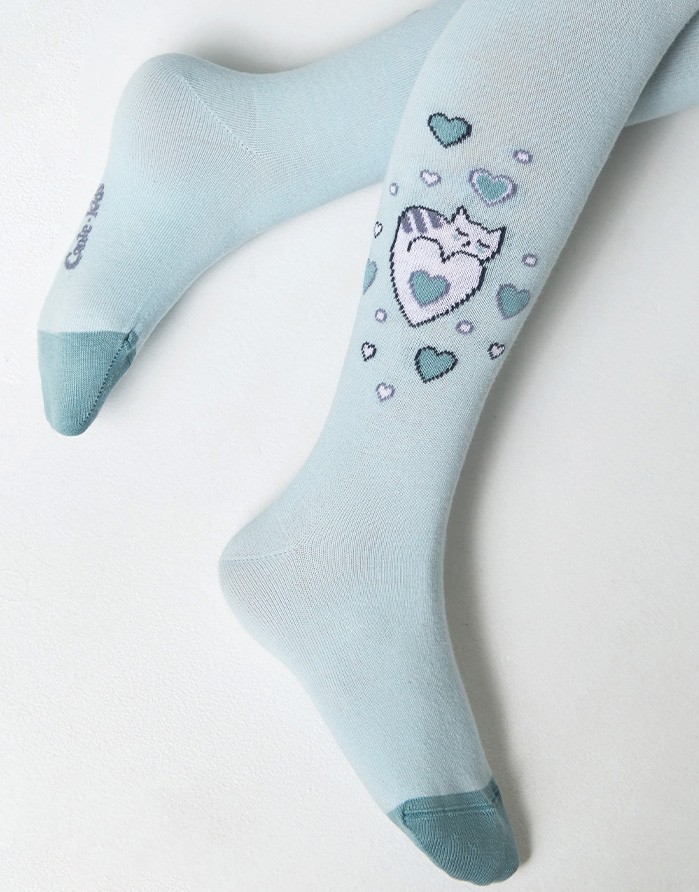 Tights for children ''Hearty Cat" Mint
