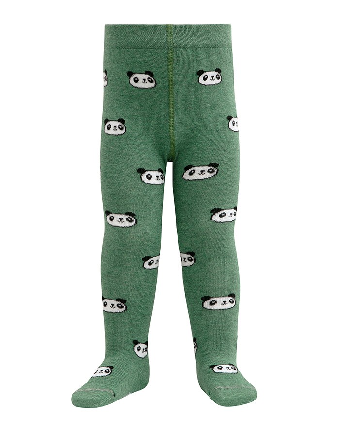 Tights for children ''Panda Pattern" Green