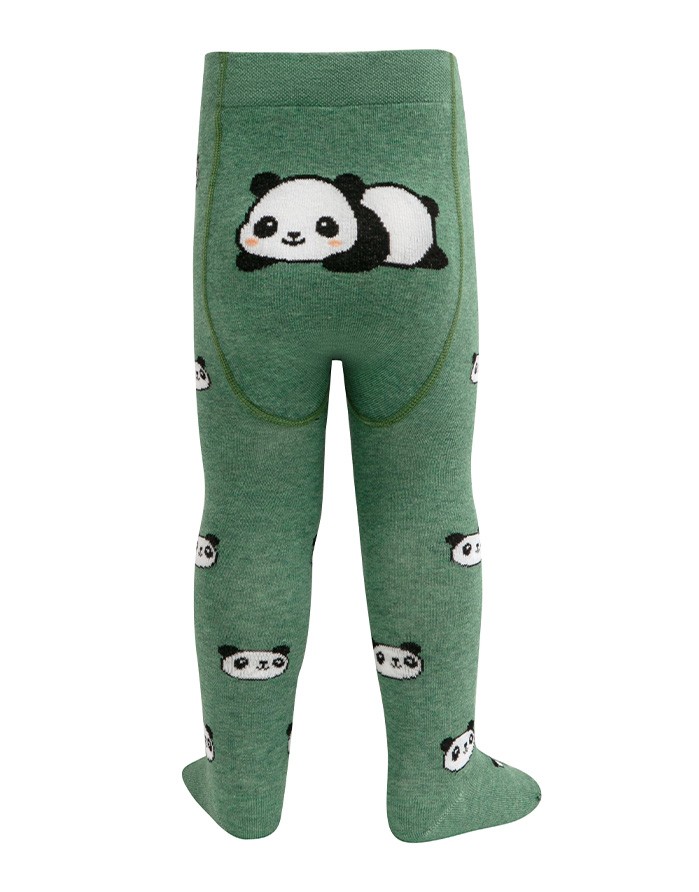 Tights for children ''Panda Pattern" Green