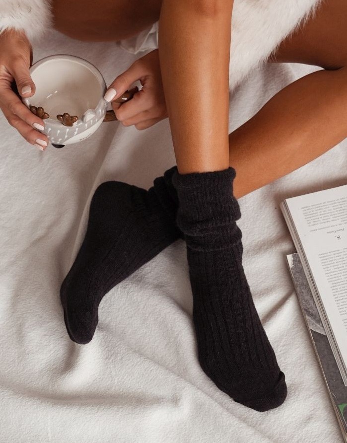 Sieviešu zeķes "Ebba Alpaca Wool" Black