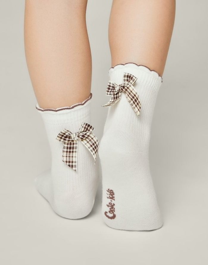 Vaikiškos Kojinės "Beige Bow"