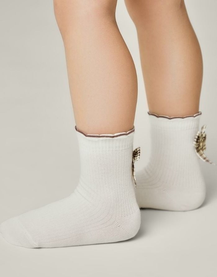 Vaikiškos Kojinės "Beige Bow"
