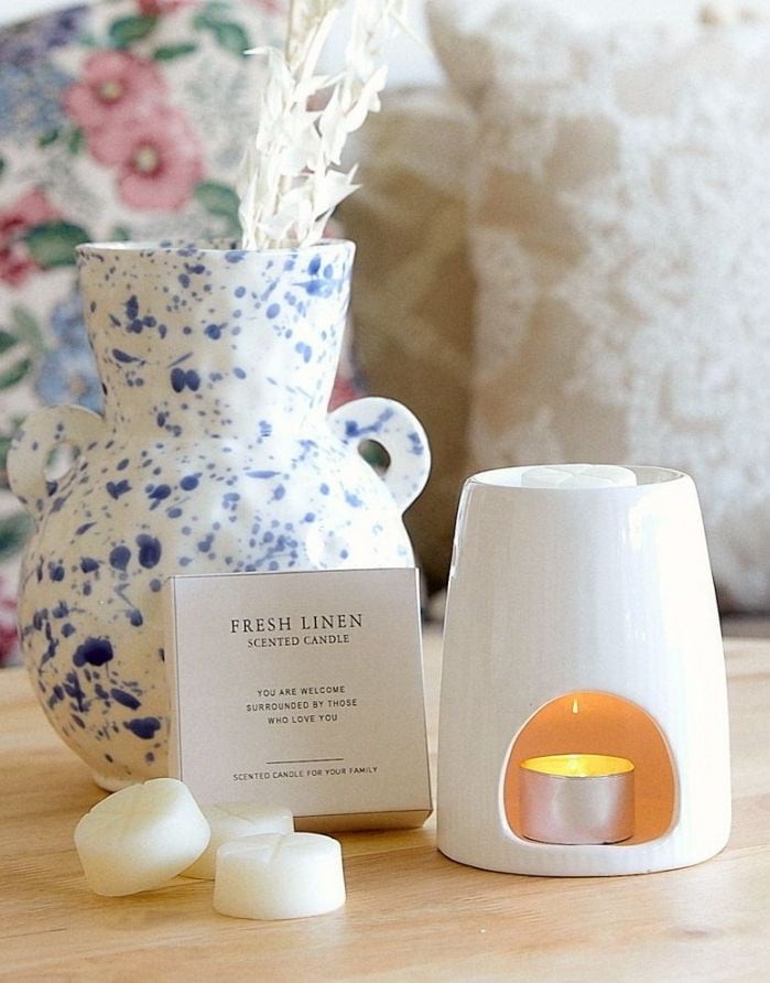 Подсвечник с воском "Fresh Linen"