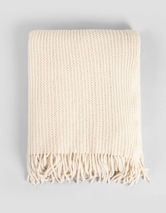 Pleds "Chenille Ecru" 130x170 cm