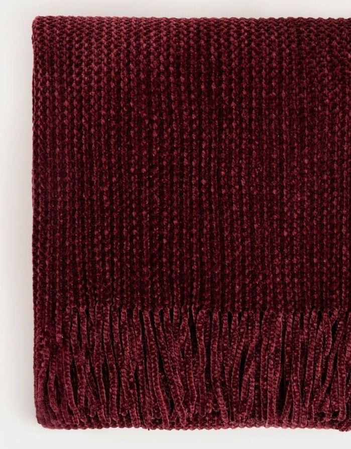 Pleds "Chenille Burgundy" 130x170 cm
