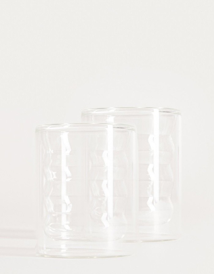 Double glass cups "CEMBRA BUBBLY", 2 pcs