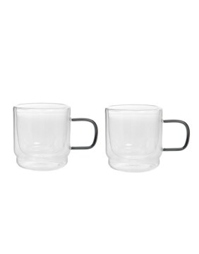 Чашки двойные стеклянные "CEMBRA RETRO", 2 шт.