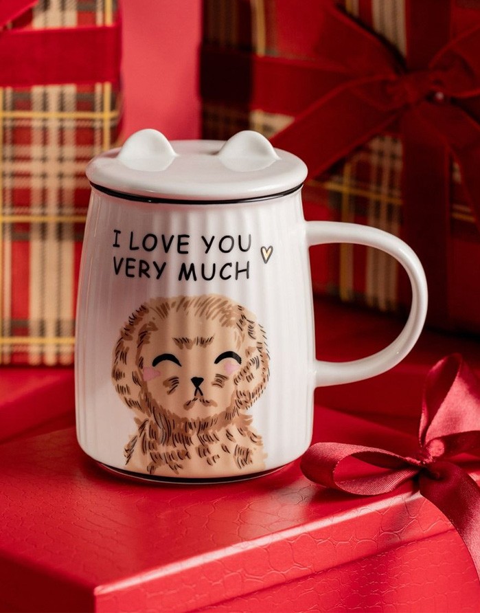 Krūze ar vāku "MILU With Dog"