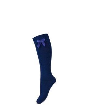 Детские носки "Cotton Knee With a Bow" Navy Blue