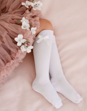 Детские носки "Cotton Knee With a Bow" White2