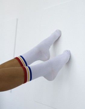 Женские носки "Ribbed With Stripes" White7