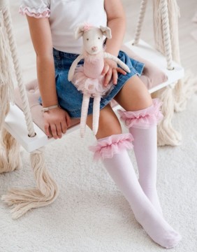 Детские носки "Tulle Knee"  Powder Pink