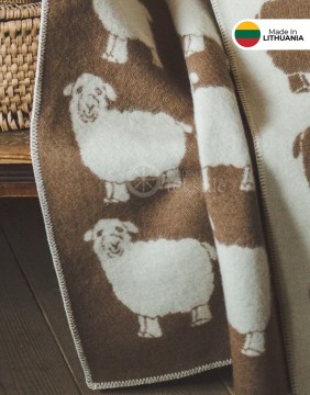 Одеяло из натуральной шерсти "Sheep Brown" 130x200 cm