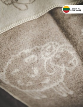 Одеяло из натуральной шерсти "Lamb Beige" 130x200 cm