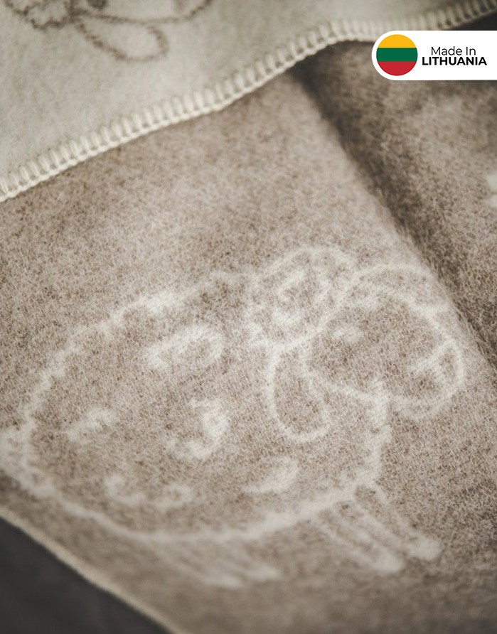 Dabīgas vilnas sega "Lamb Beige" 130x200 cm